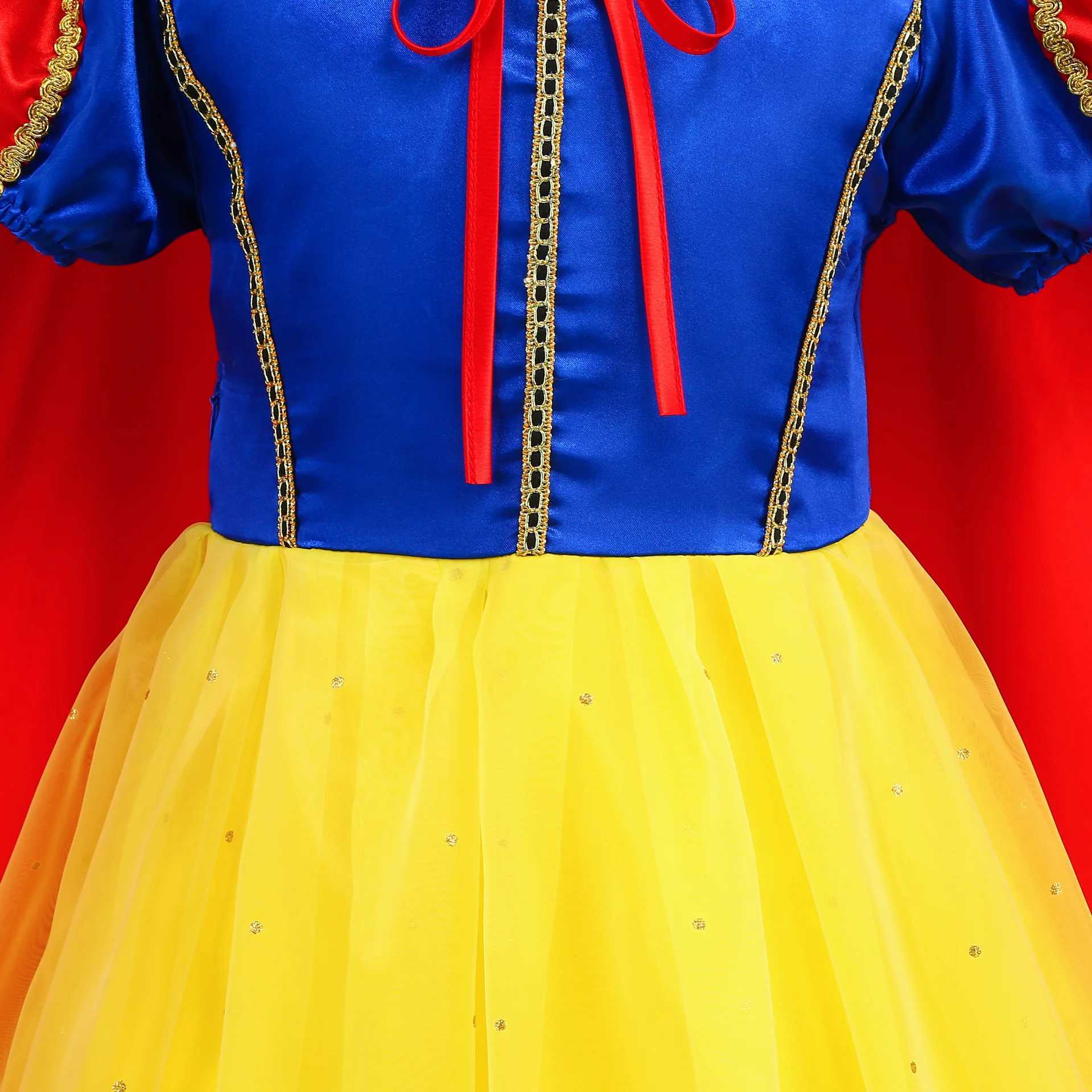 Disney Luxury Princess Snow White Cloak Fairy Childrens Role Playing Costume Childrens Carnival Costume Halloween Dress UpXJ250411