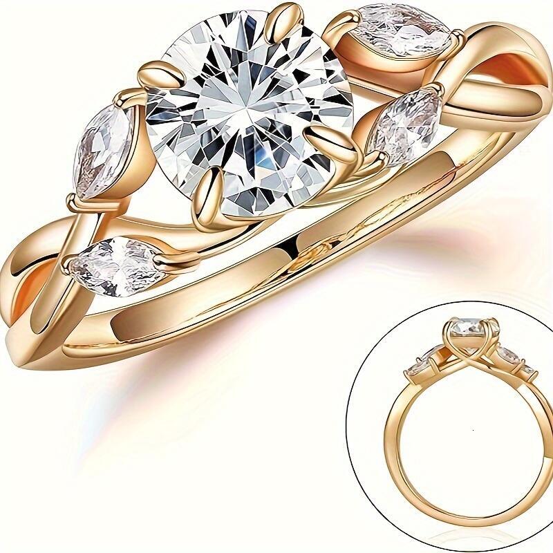Willow Shape Engagement Ring, 1.2ct D Color VVS1 Clarity Lab Made Wedding Rings Tree Branch Moissanite Ring Women's Gift