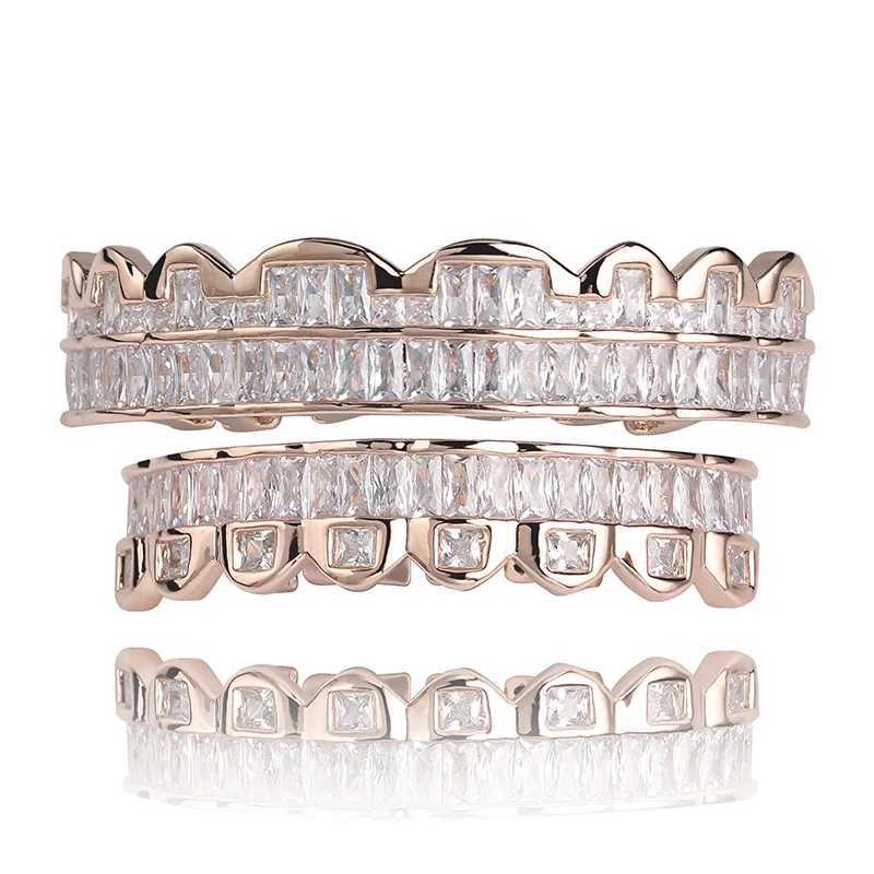 JINAOs new galvanized HIP HOP dental grill top and bottom grill kit with silicone true gloss grill kit shiny AAA cubic zirconia W250412