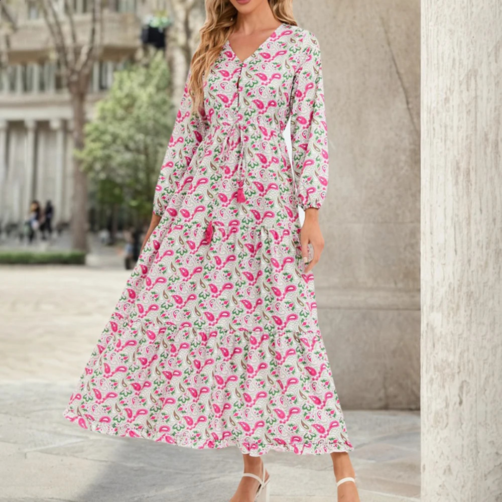 Floral Dress for Women Clothing 2025 Bohemian Loose Beach Sundress Skirt Female Holiday Fashion Korean Dress Vestido Robe 250410