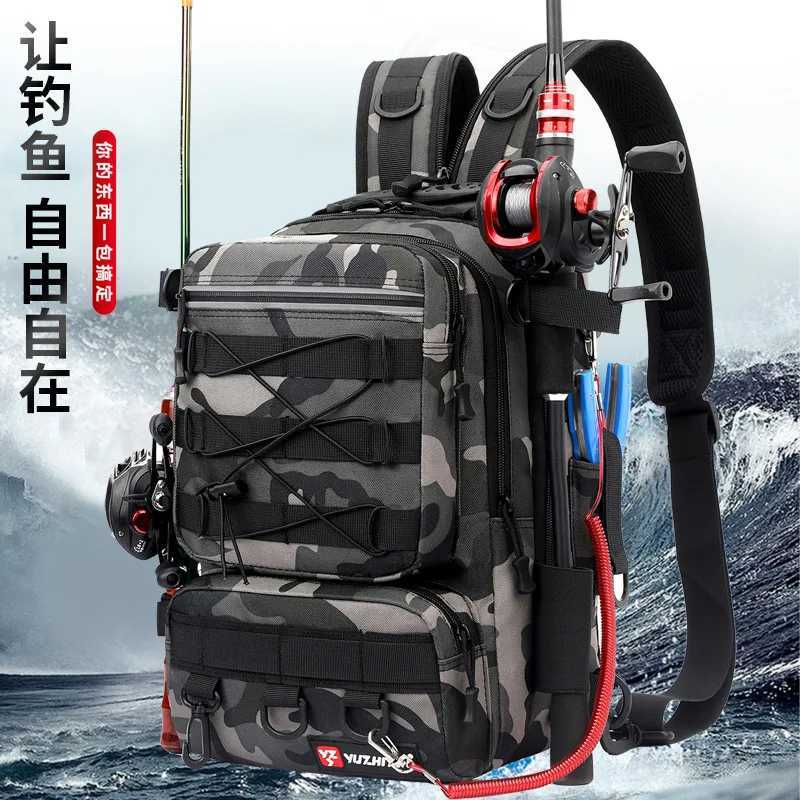 Travel Outdoor Backpack Sport Fishing Bag Large Capacity Backpack Crossbody Bag Camouflage Tactical Pack Y447 Z250411