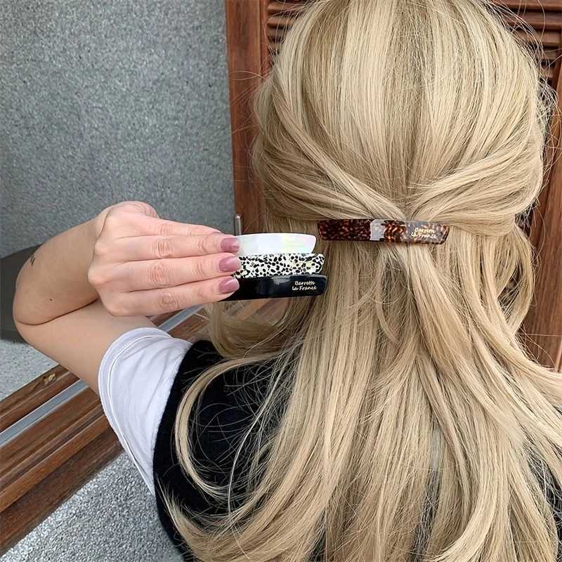 Acetate hair clip elegant hair clip colorful geometric bucket womens hair clip Y2504012