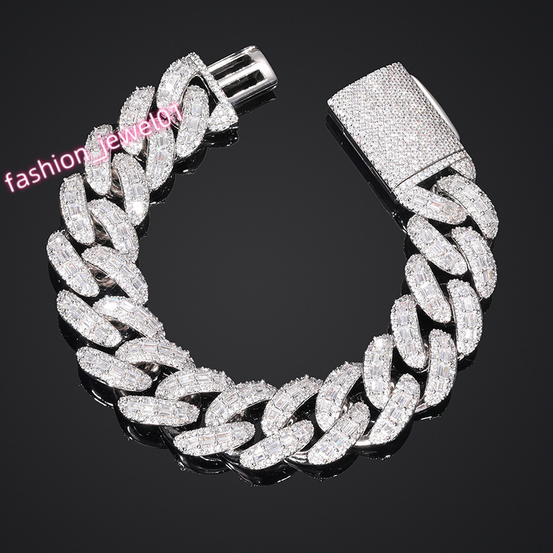 Womens Fashion Jewelry Sets 18K Gold Plated Cuban Chain Bracelet with Zircon Gemstone Copper Body