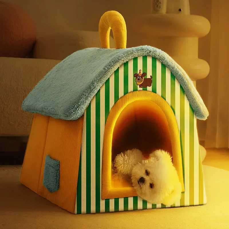 Foldable dog house dog house mattress is suitable for small and medium-sized dogs cats winter warm cat beds nest pet products basket pets and small do