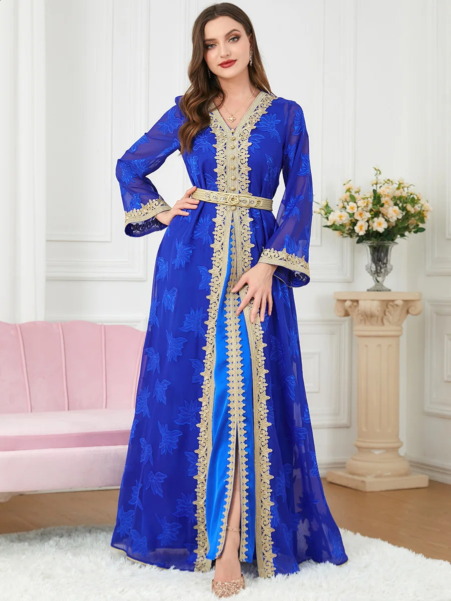 Abaya Dubai Muslim Dress y Ramadan Kaftan Islamic Kimono Robe Women Caftan Marocain Maxi Party Abayas 250411