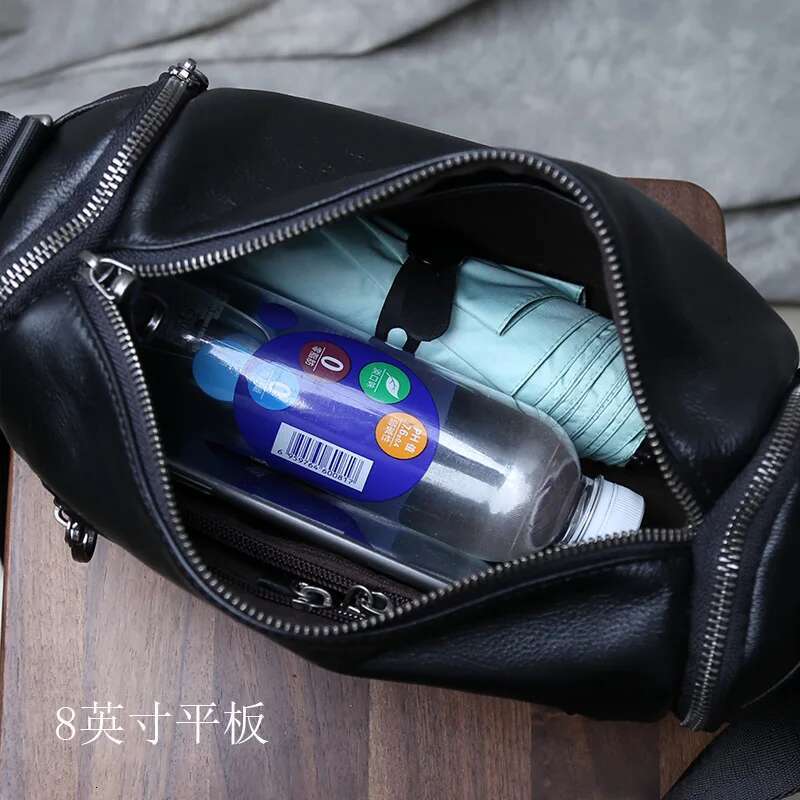 Handmade Genuine Men's Crossbody Daily Casual Shoulder Minimalist High-End Soft Top Cowhide Leather Bag
