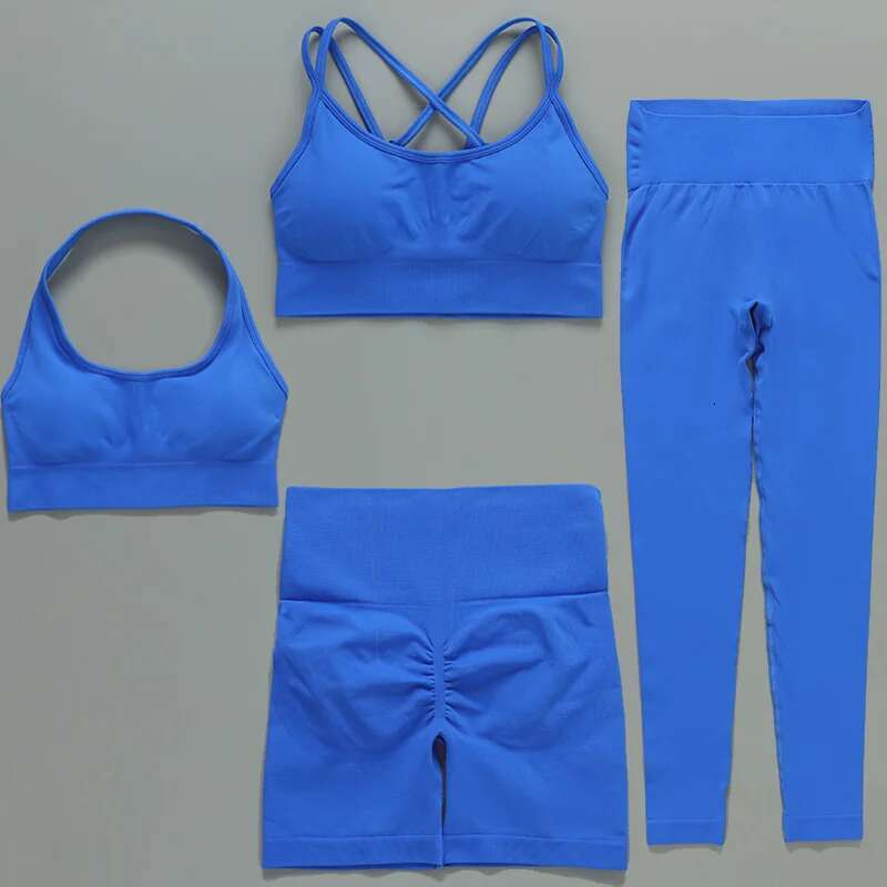 Seamless Gym Yoga Two Piece Set 2PCS Suit Women Bra Leggings Run Workout Outfit Fiess Wear Female Sport Clothing