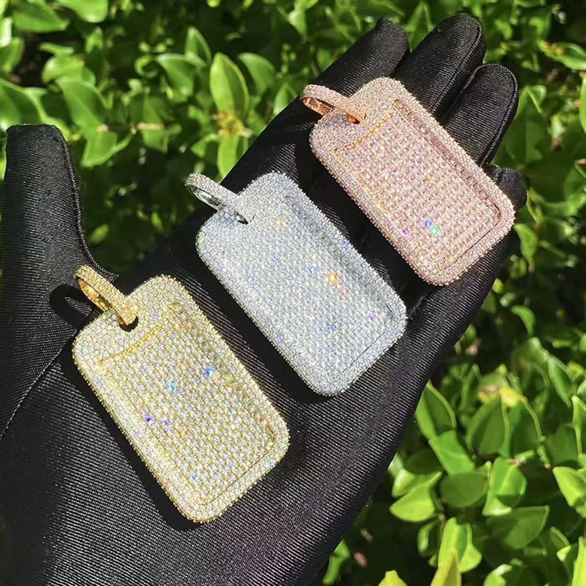 Mens Punk Style Hip Hop Jewelry Custom 925 Sterling Silver Vvs Baguette Moissanite Diamond Bling Letter Name Pendant