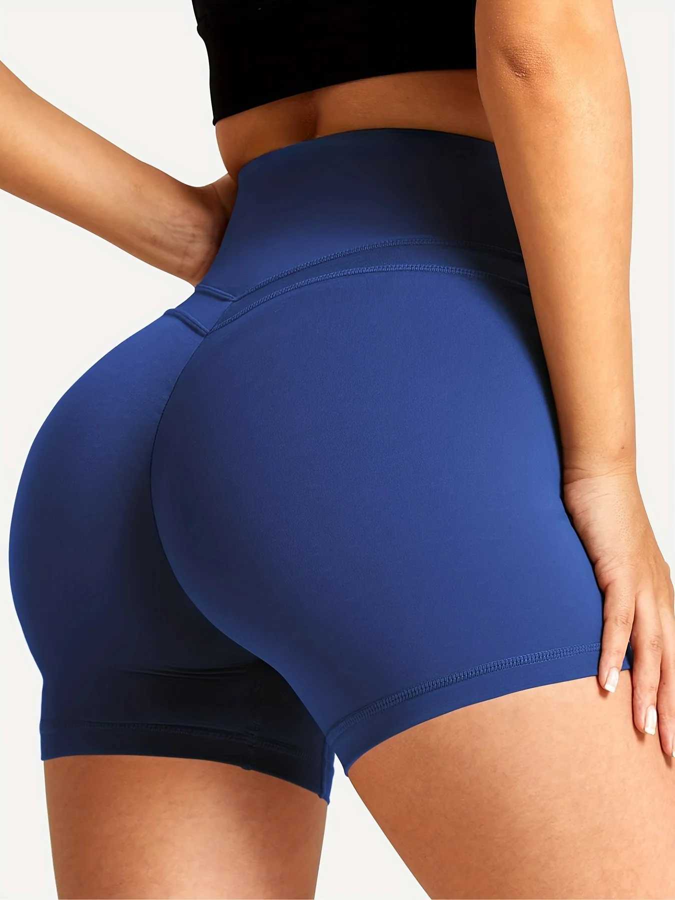 Womens sports shorts high waisted running Scrunch gym yoga cycling shorts womens sportswear Y250412