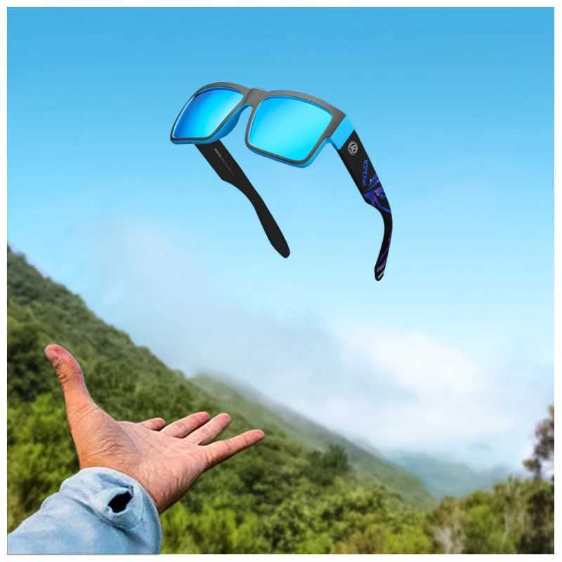 KDEAM Recommend Square Polarized Sunglasses For Men Women Outdoor Shades Ultra-thick Elastic Paint Frame 5-Barrel Hinges Z250411