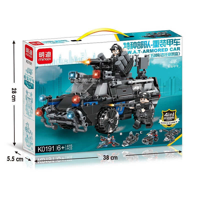 Mindy K0190 Compatible Assembly Building Block Toy Special Police Plane Transformable Mecha