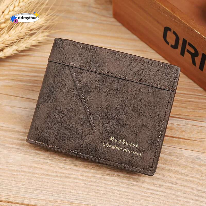 Leather Short Men's Credit Card 2024 Top Vintage Male Small Coin Purse Brand Wallet ddmythur