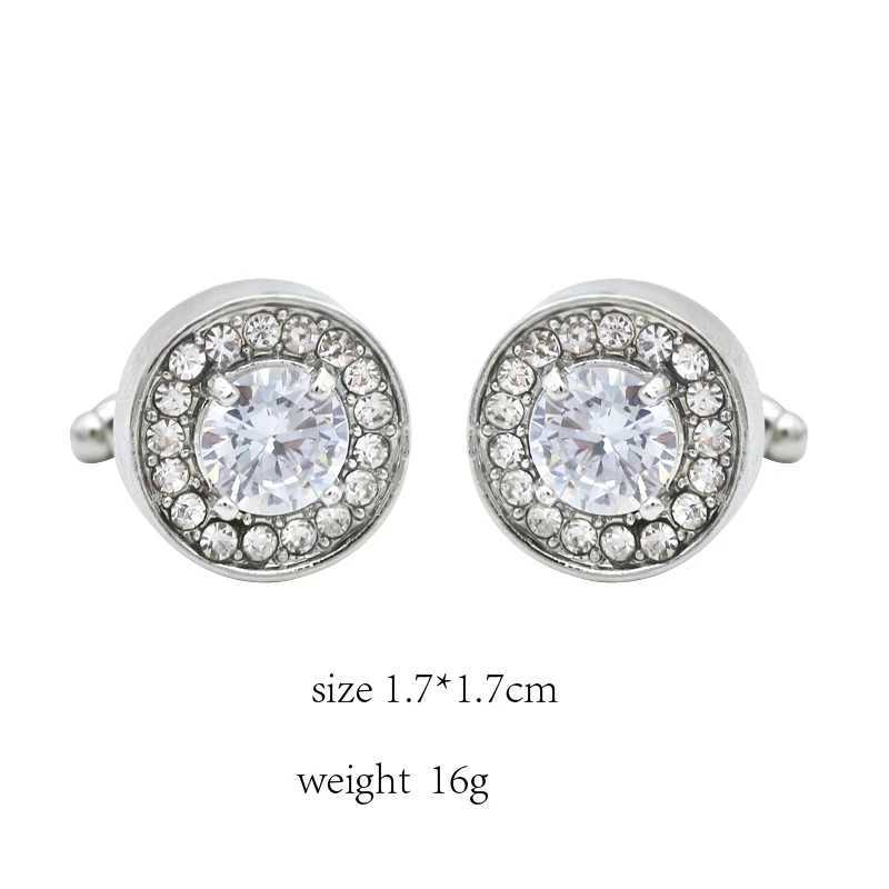 Mens small round cufflinks purple crystal luxurious high-quality French shirt cufflinks mens jewelry giftsT250412