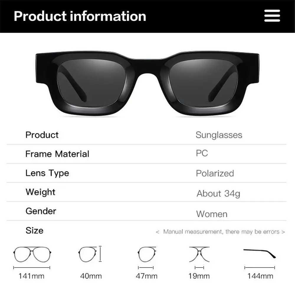 Trending Punk Square Frame Small Shades Women Sunglasses Men Sun Glasses Polarized SunglassesC250412