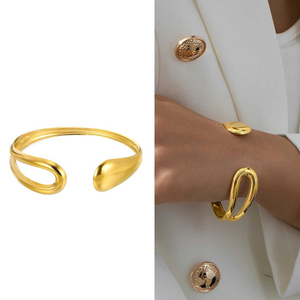 Stainless Steel Bracelet New Novelty Creative Chic irregular Carving Engraved Bracelet For Women Jewelry exquisite party giftsC250411