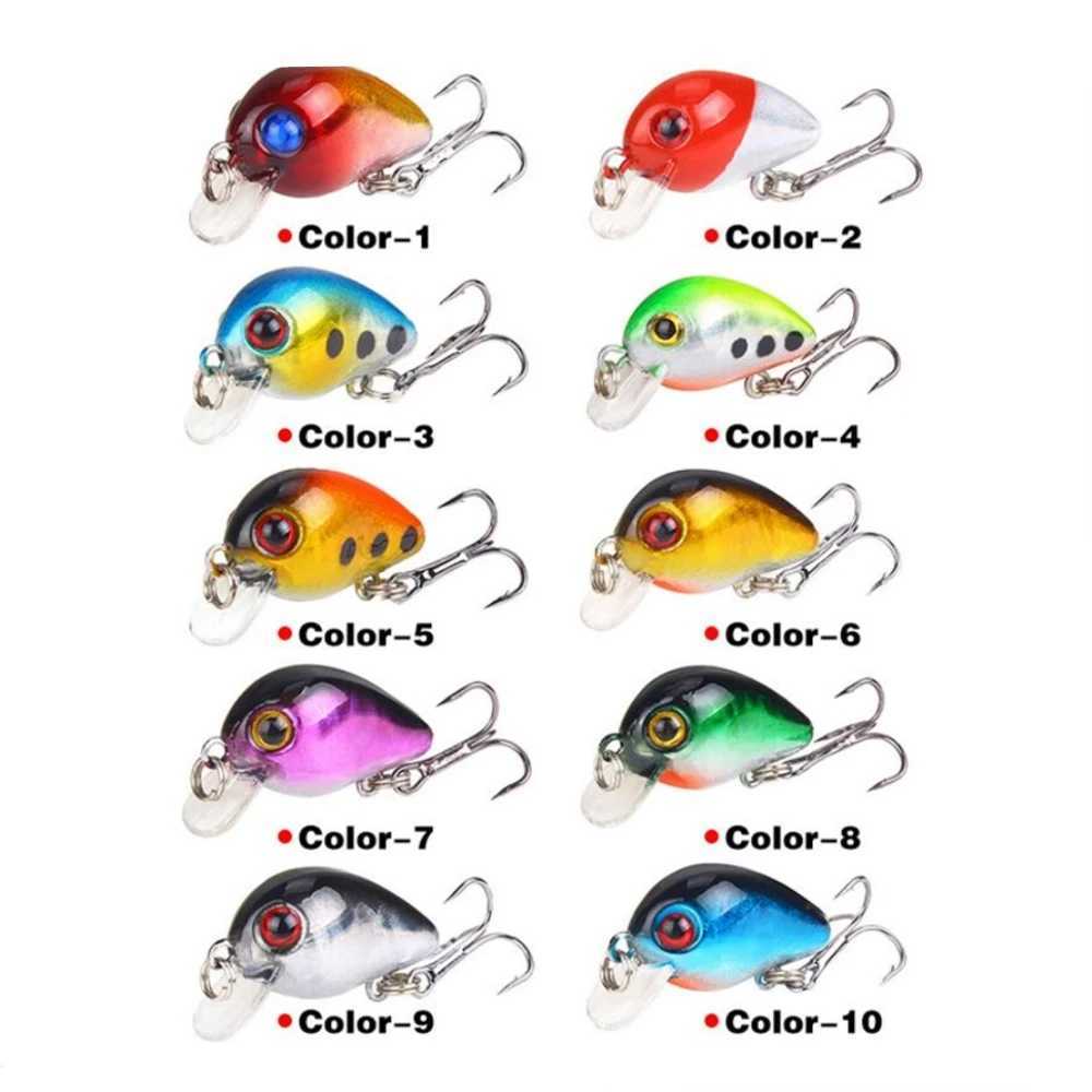 1Pcs Mini Crankbait Fishing Lure 3cm 1.6g Topwater Artificial Hard Bait Bass Wobblers Pike Fishing Tackle Z250411