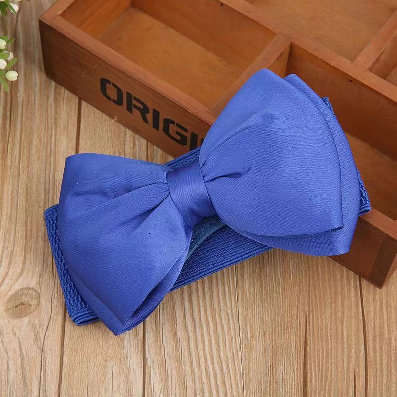 Korean version chiffon bow elastic waistband women's versatile decoration wide waist seal skirt belt dress accessories