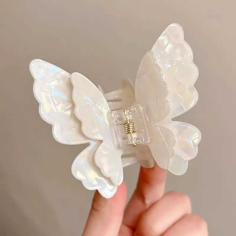 Fairy Butterfly Hair Claw French Retro Acetate Crab Hair Clip Sweet Princess Shark Clip Female Hair Accessories Y2504012