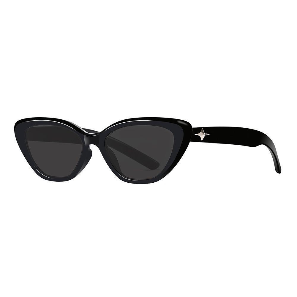 2024 new cat eye sunglasses with high-end feel, small frame star sunglasses, women's personalized street photography glasses, UV resistant
