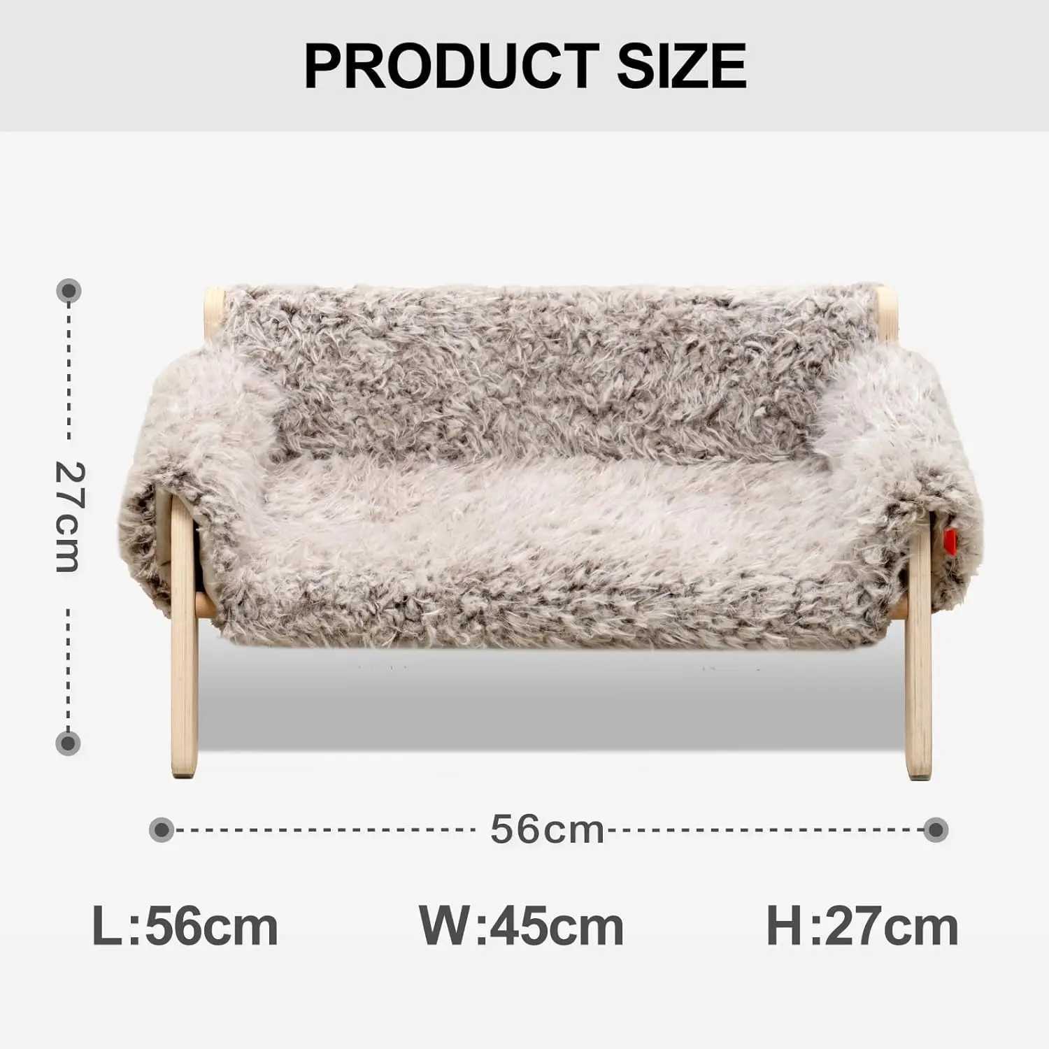 Mewoofun Large Cat Bed Brown Grey Kitten Bed Soft Cat Sofa with Removable Cover Can Hold 15kg 56x45cm Suitable for Indoor Cats X250412