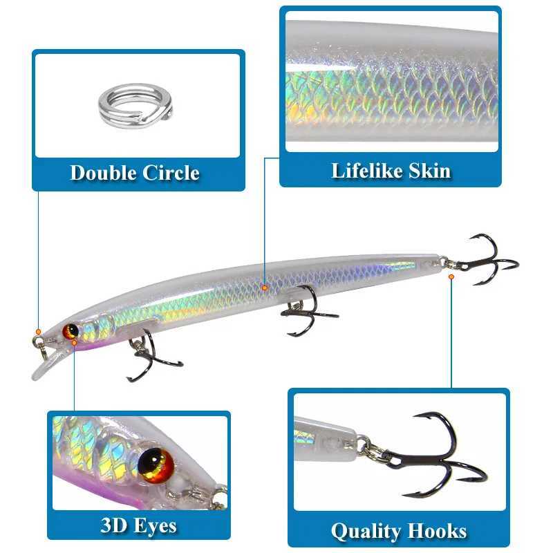 1pc New Big Laser Minnow Fishing Lures 13.5cm15g Fishing Hard Bait Crank Baits Isca Artificiais Pesca Sea Wobbler Swimming Baits Z250411