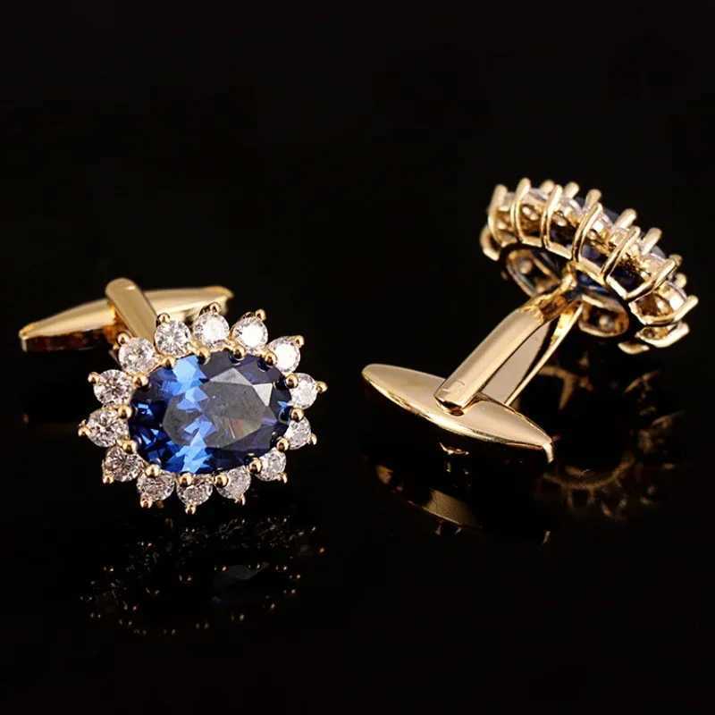 Mens luxury rhinestone crystal cufflinks French shirt cufflinks mens business banquets cocktail parties weddings anniversary giftsT250412