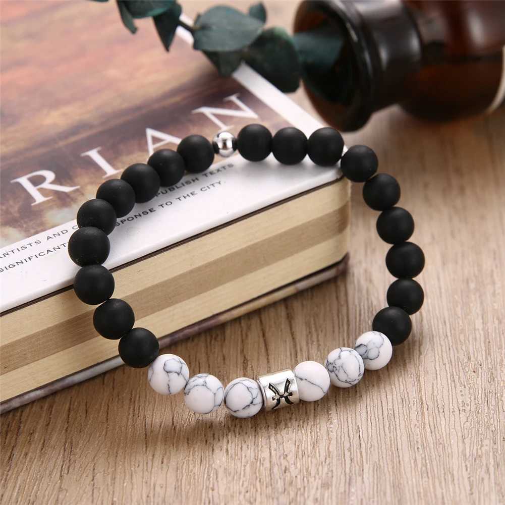 12 Constellations Handmade Beads Volcanic Stone Bracelets For Women Personalized 12 Zodiac Bracelet Bangles on handC250411