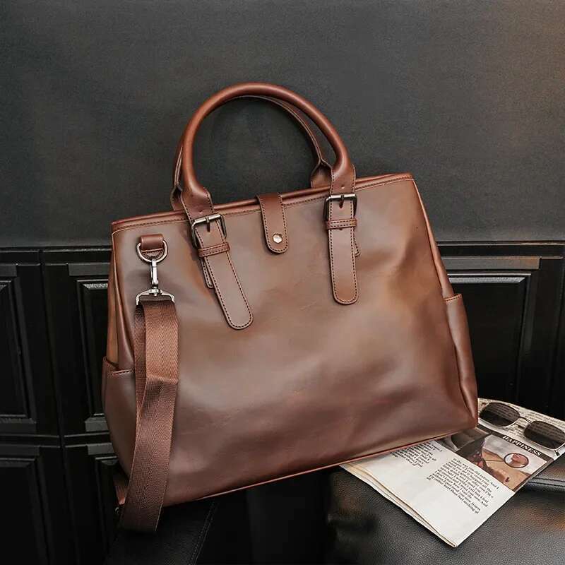 Designer Bag Retro Briefcase Men Large Capacity Top-Handle Bags With Strap Fashion Men's Crossbody Shoulder Messenger Bag Handbag