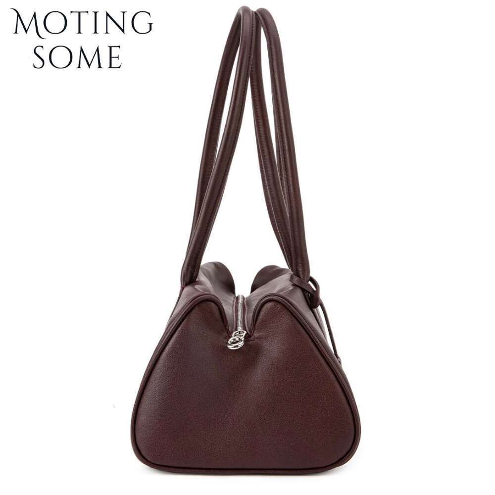 Motingsome Boston Bags Women Frist Layer Cowhide Crossbody 2025 New Retro Underarm Shoulder Pillow Bag Bowg Tote Purses