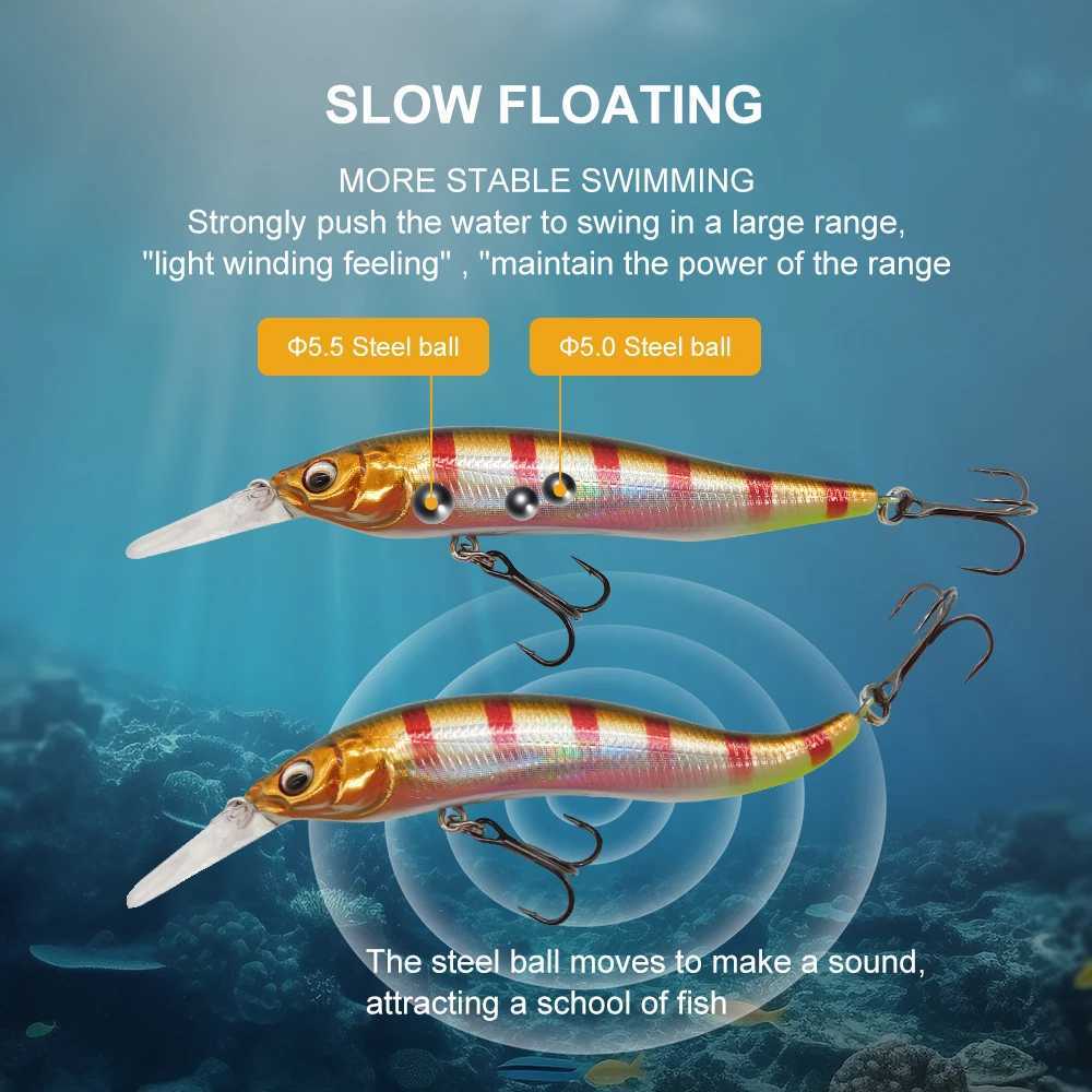 ESFISHING NEW Quality Wobble Hard Lure NAHAN 75mm 7.1g 0-2.4 dive Fishing Baits flow Floating Minnow Isca Artificial Z250411