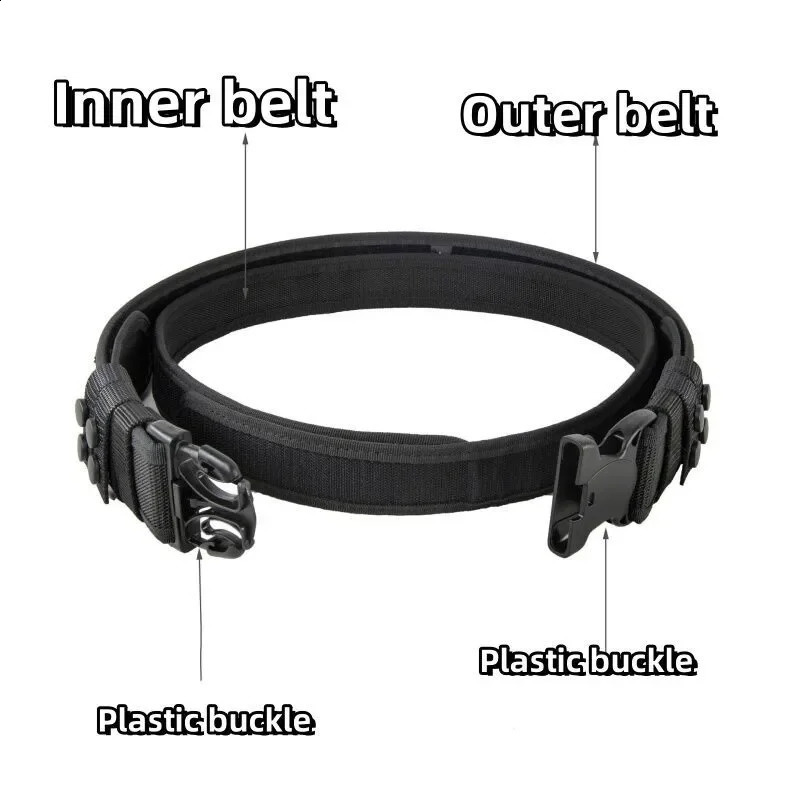 2 in 1 Tactical Belt Quick Release Buckle MOLLE Mens Belts width 5CM 250407