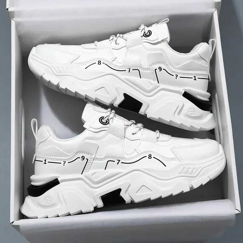 Brand Mens Shoes white Sports Shoes New Breathable White Shoes for Mens Korean Style Trendy All-match Increase M Sneakers Z250411