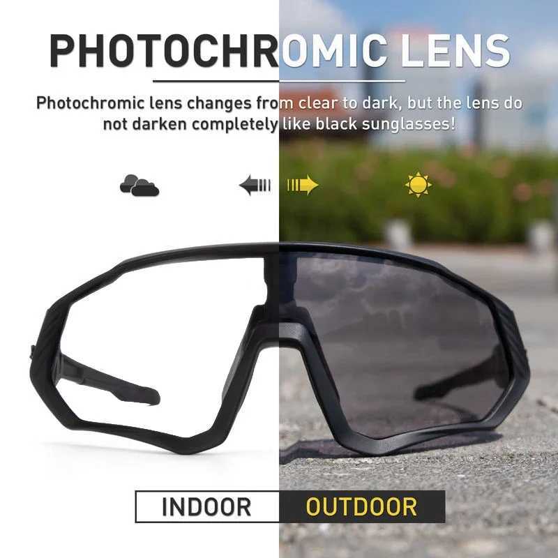 Photochromic Cycling Sunglasses Outdoor Sports Running Drving Glasses Road MTB Bicycle Goggles UV400 Safety Bike EyewearC250411