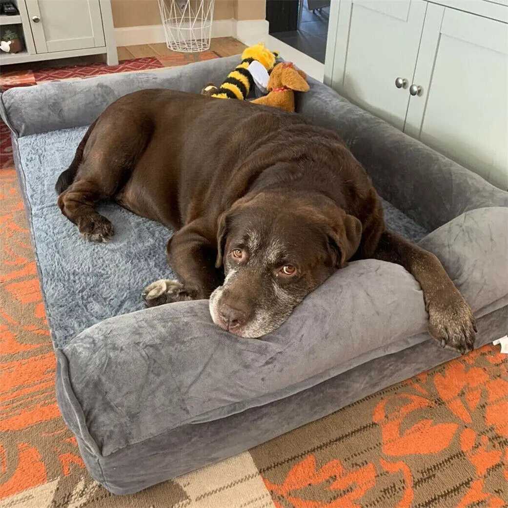 Dog bed super large orthopedic pet cushion sofa sleep mattress with removable washable cover soft sponge foam X250412