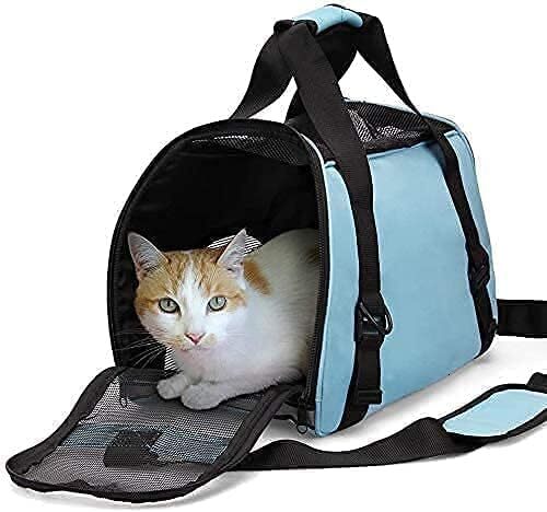 ZaneSun Cat Backpack, Soft Edge Pet Travel Strap, Suitable for Cats, Dogs, and Puppies Comfortable Portable Foldable Pet Bag Approved by Airline (Smal