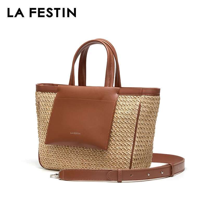 LA FESTIN Original Woven Beach Seaside Travel Large Capacity Handbag 2024 New Designer Shoulder Crossbody Bag