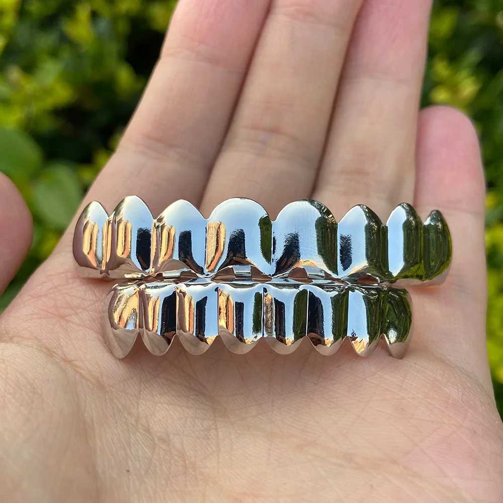 Rachelz hot selling 8/8 glossy teeth Grilz bracket hip-hop gold tooth cap decoration womens jewelry W250412