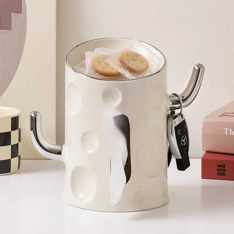 Tissue Storage Box Living Ro Light Luxury Coffee Table Tissue Box Creative High-end Entrance Desktop Key Storage Decoration Y251112