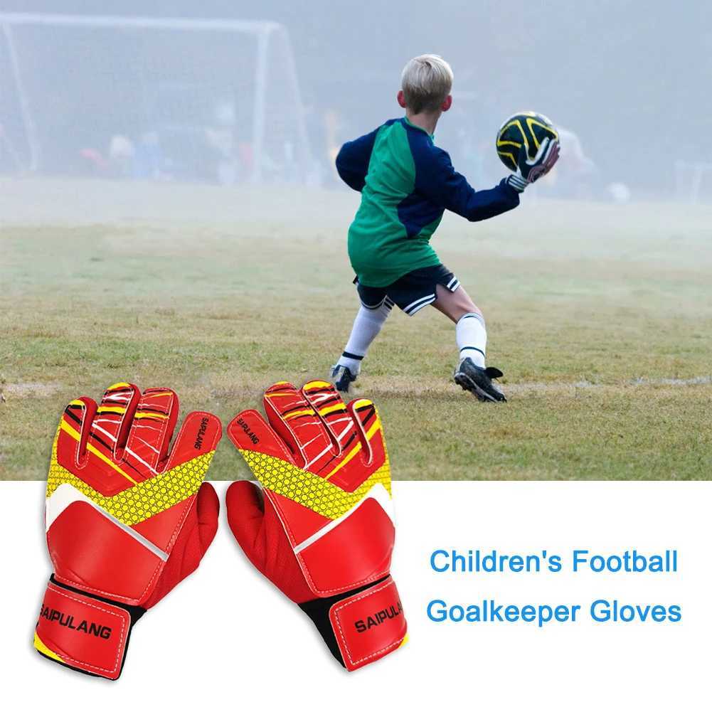 Childrens football goalkeeper gloves anti-collision PU goalkeeper gloves anti slip adjustable elastic full finger sports accessoriesXJ250412