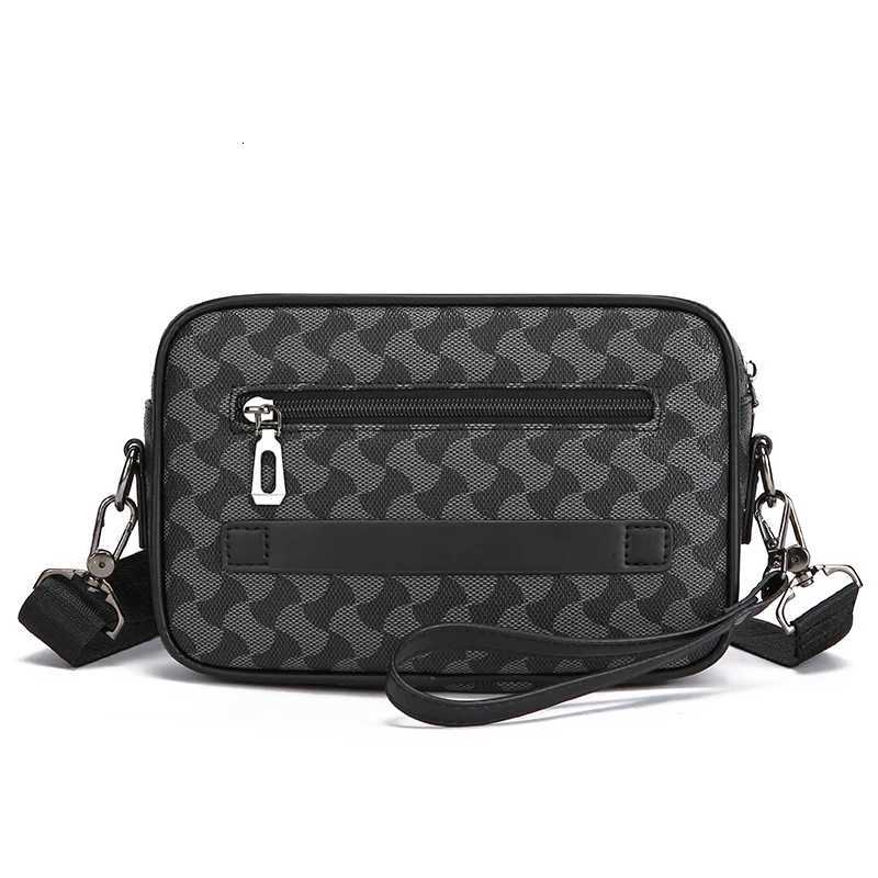 Fashion Business Shoulder Bag PU Leather Men Clutch Bag Wide Strap Crossbody Bag Designer Casual Male Messenger Pack Phone PurseT2511112