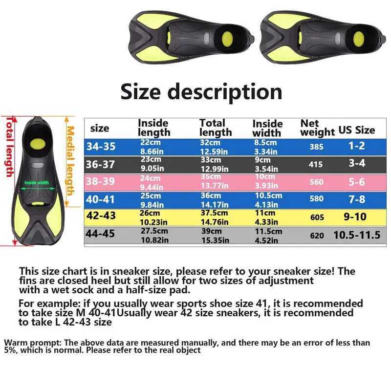 35-45 Short Swimming Fins Adult Inflatable Fins Full Foot Swimming Flip Cover Travel Size for Inflatable Diving Swimming Supply Inflatable FinsY250412