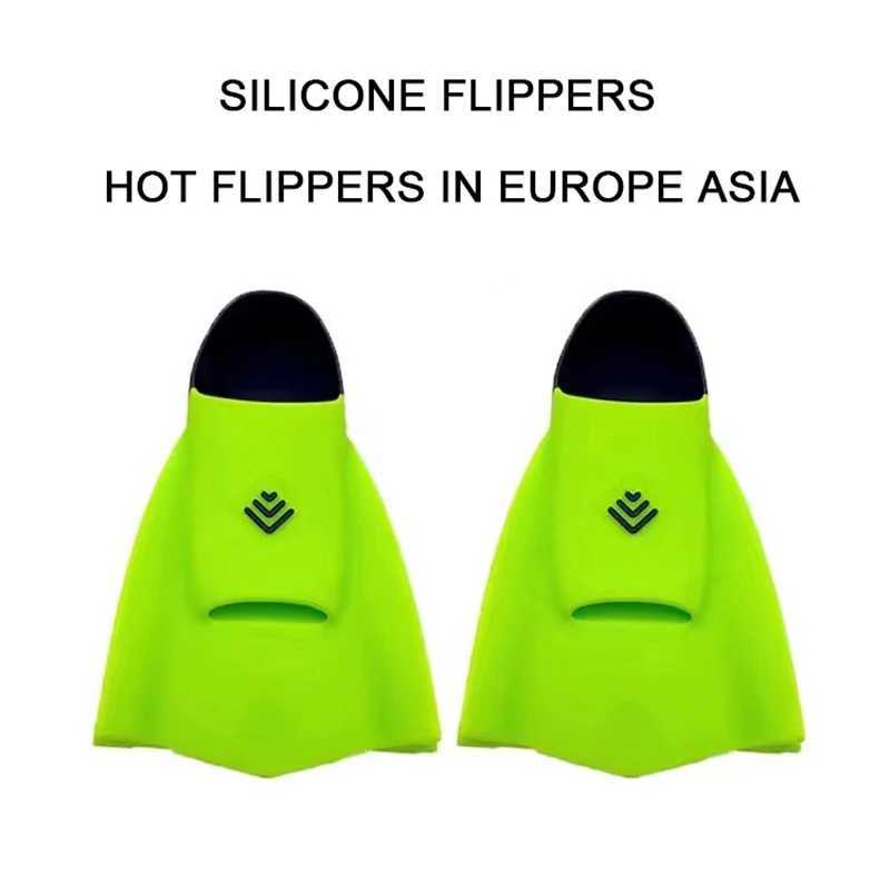 High quality new adult swimming dual fin lapel professional training assistance for diving lapel swimming silicone short fin lapelY250412