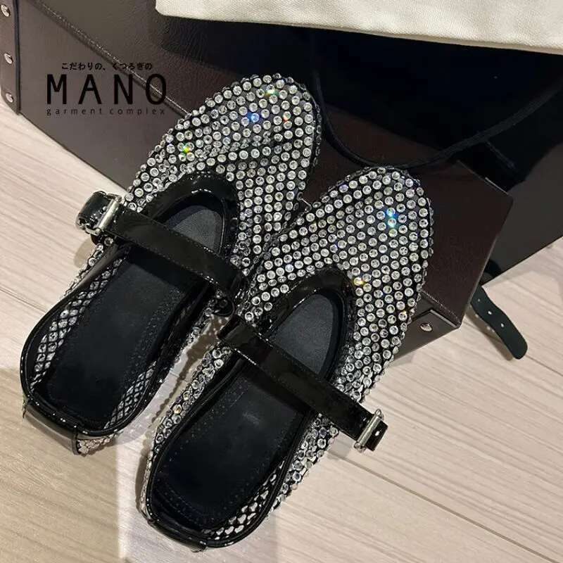 2024 Summer Niche Temperament Hollow Rhie Ballet New All-Matching Low-Cut Shoes Advanced Fashion Women