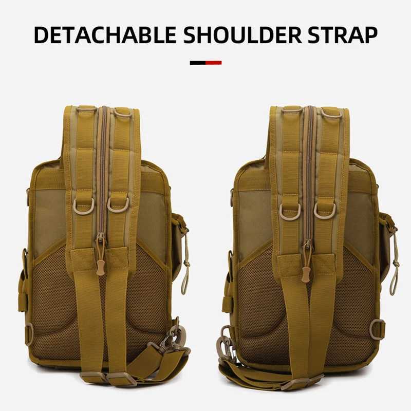 Fishing Tactical Backpack with Rod Holders Chest Bag Fish Box Accessories Large Capacity Outdoor Hiking Climbing Sports Bag Z250411