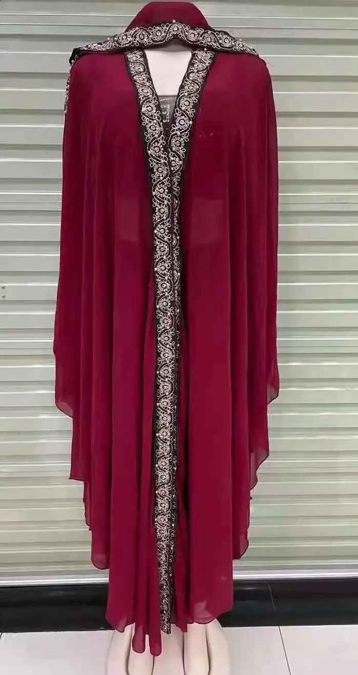 Ramadan Abaya Dubai Kaftan Muslim Headscarf African Evening Dress Female Kimono Robe Caftan Islamic Clothing 250411