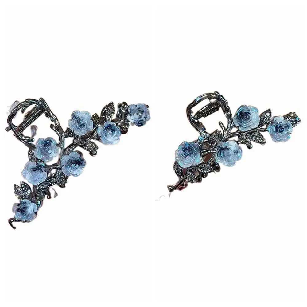 Flower tea flower hair claw ponytail clip hair accessories big shark clip head Korean style metal hair crab clip girl Y2504012