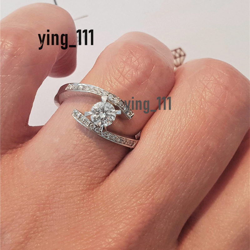 Jewelry 0.50CT Round Twist Bridal Criss Cross Lab Diamond Ring Unique Style Anniversary Engagement Womens Gold Ring