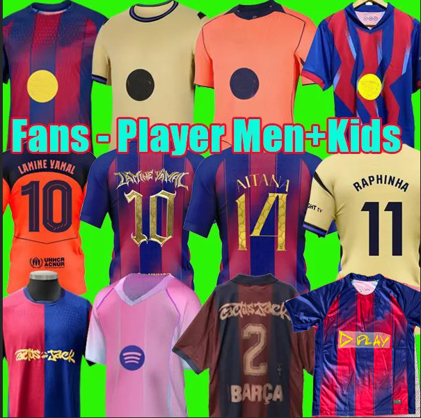 25 26 barcelona PEDRI LAMINE YAMAL Soccer Jersey LEWANDOWSKI FC FERRAN GAVI Camiseta De Football Shirt AUBA JOAO CANCELO F. DE JONG 2025 2026 Men Kids