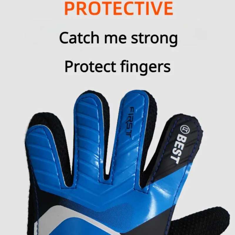 1 pair of goalkeeper gloves - wear-resistant latex anti slip football goalkeeper gloves used for training and matches football training equipmentXJ250