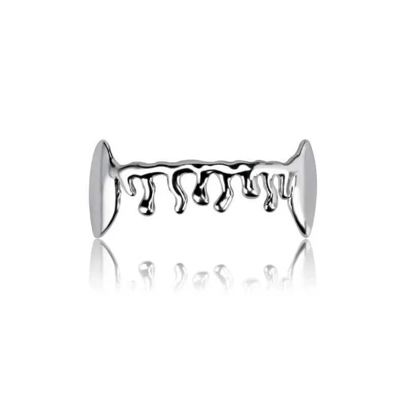 1 set of Hip Hop Grillz gold-plated Grills rock Grillz crystal teeth W250412